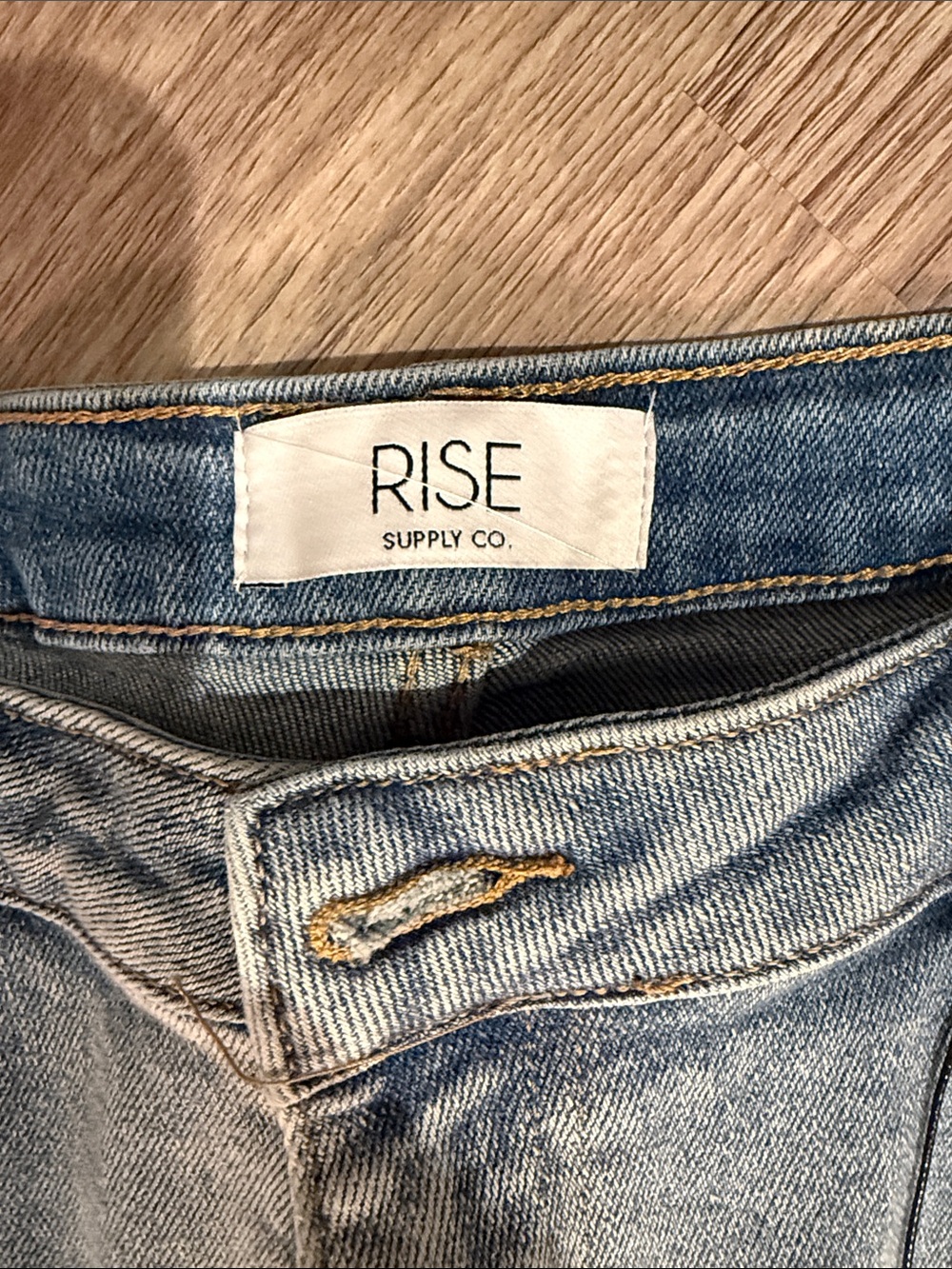 RISE Supply Co. Women's Straight Leg Jeans - Light Blue
